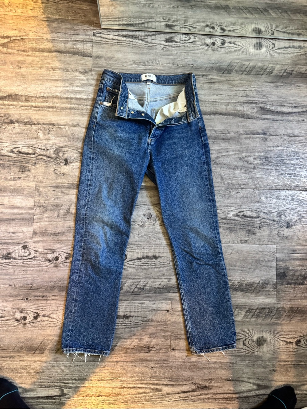 Agolde Women’s Straight Leg Jeans in Medium Blue